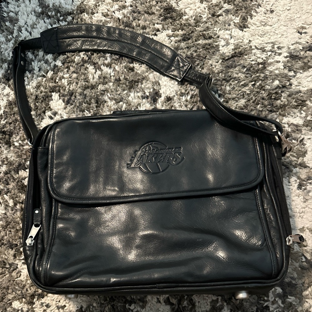 La lakers laptop bag briefcase leather